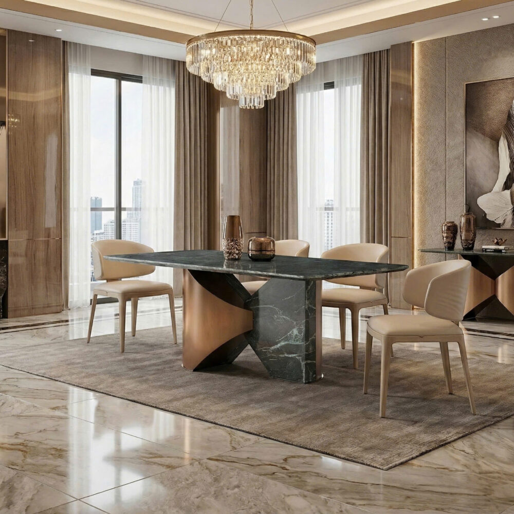 Bàn ăn đá marble D2411