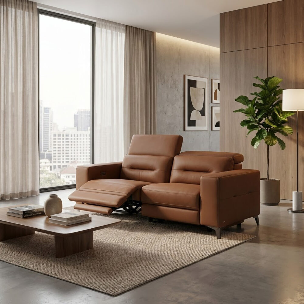 Sofa Da Bò Thư Giãn Chỉnh Điện 12117