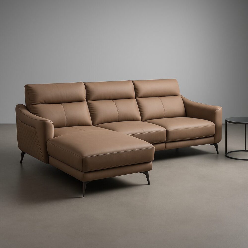 Sofa góc da bò thật nhập khẩu ZM907L