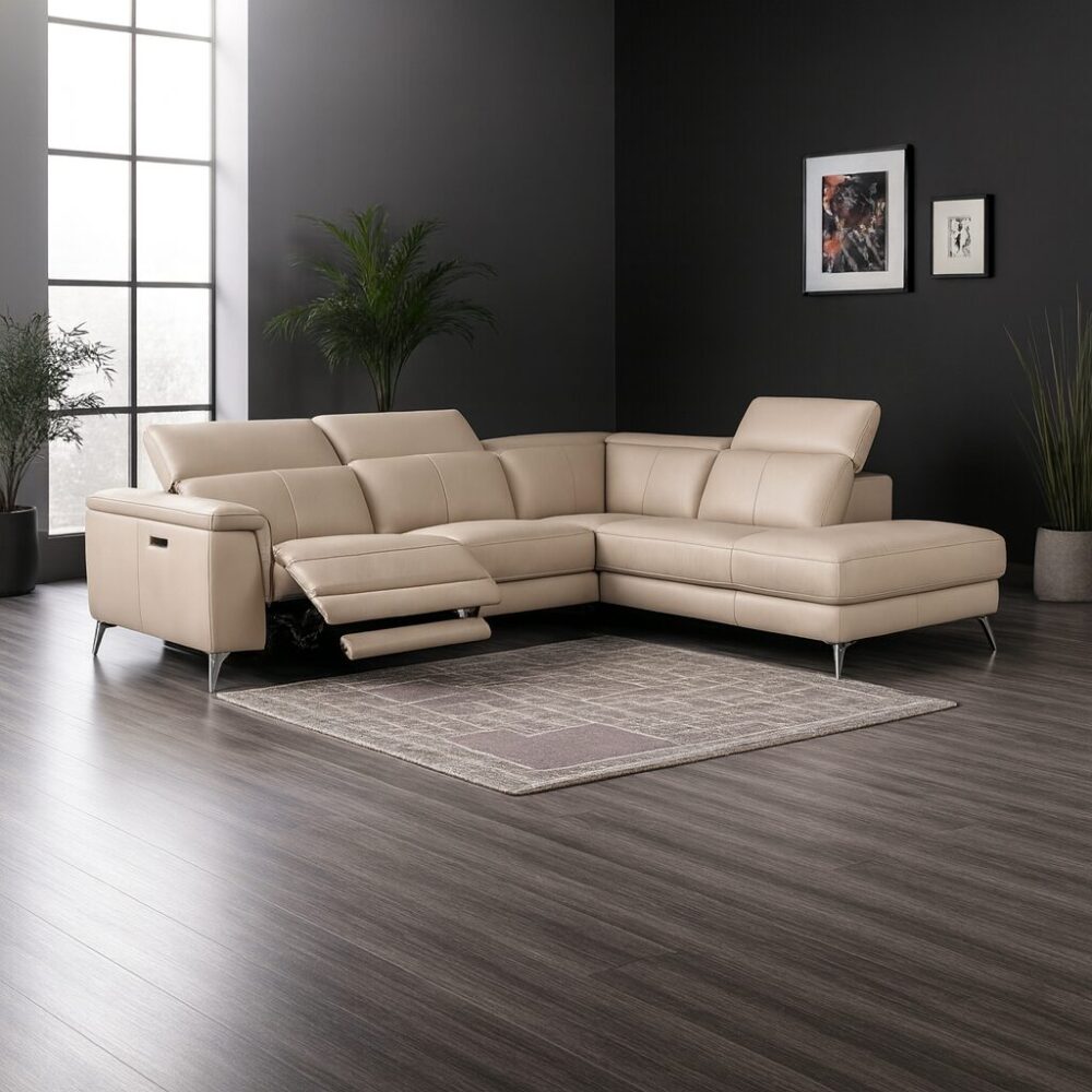 Sofa góc da bò thật chỉnh điện nhập khẩu 51035