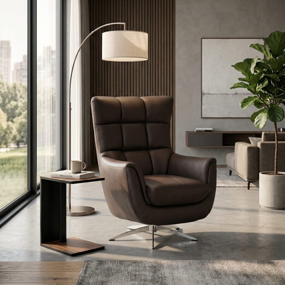 Ghế thư giãn da bò thật CH6332