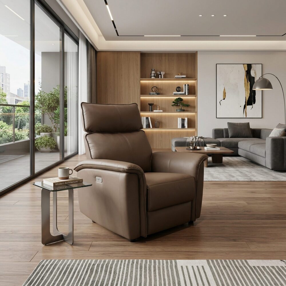 Ghế thư giãn da bò thật 1067