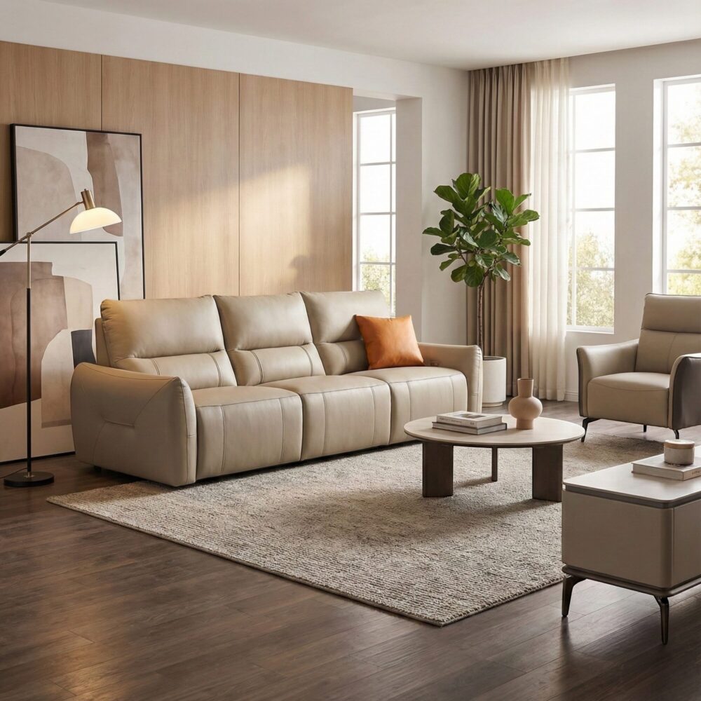 Sofa Da Bò Thư Giãn Chỉnh Điện 51092