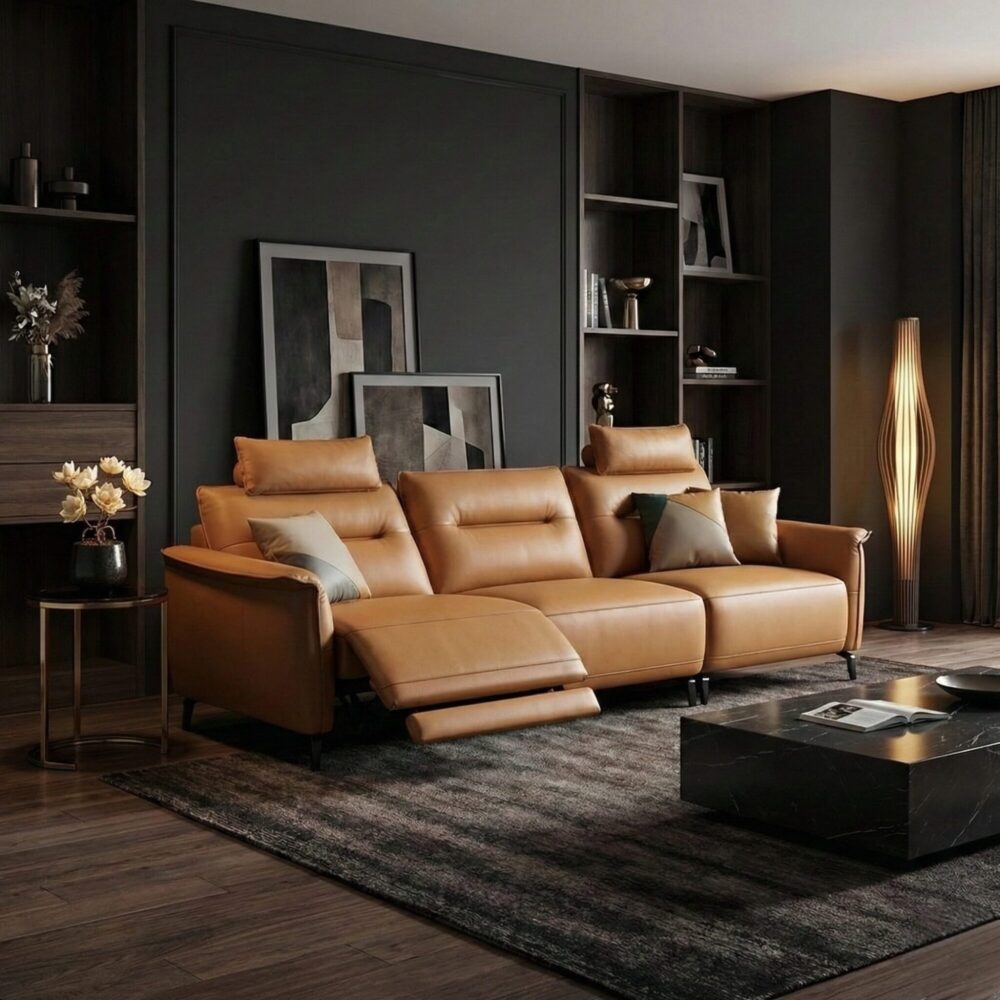 Sofa Da Bò Thư Giãn Chỉnh Điện 6507