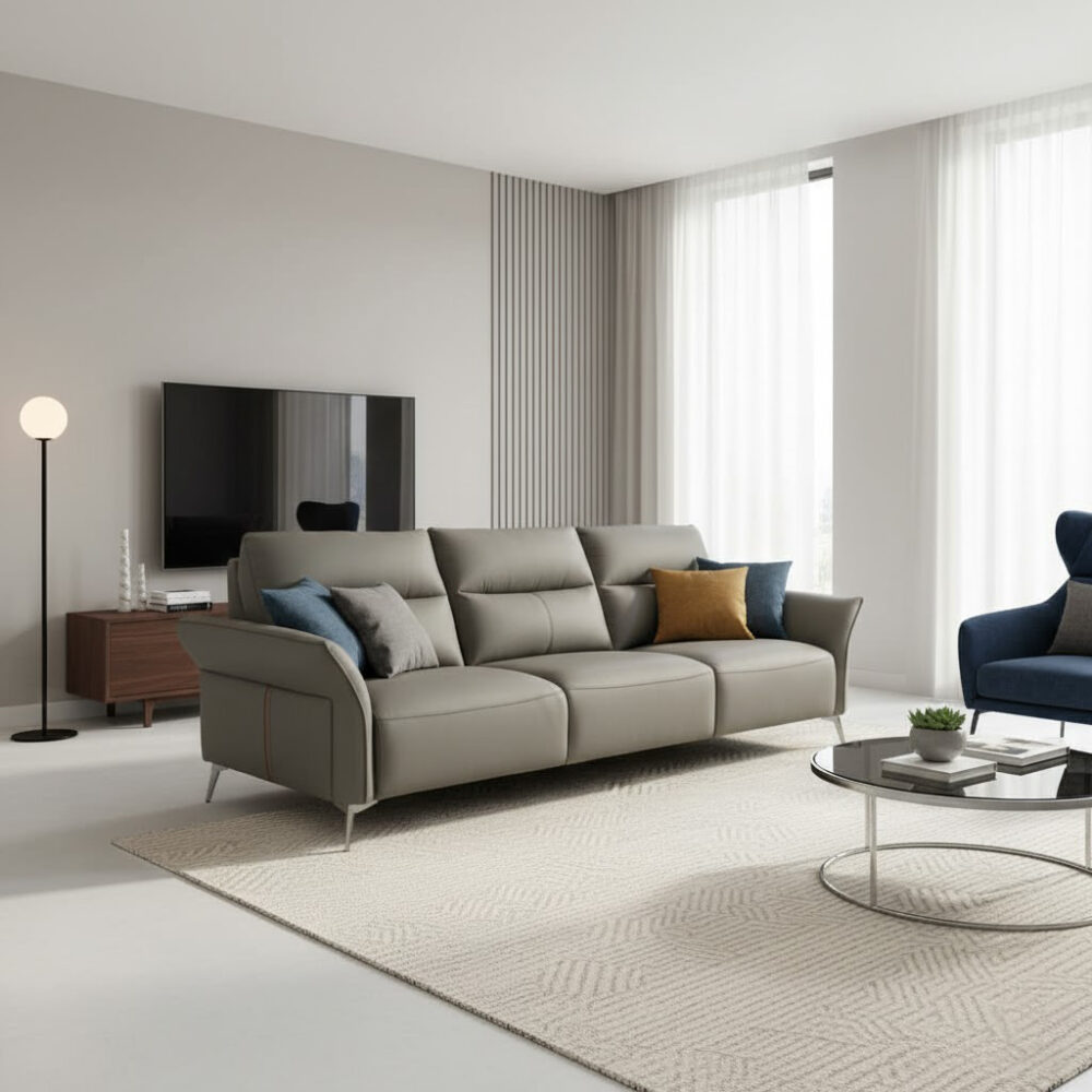 Sofa da microfiber chống trầy chỉnh điện Zen