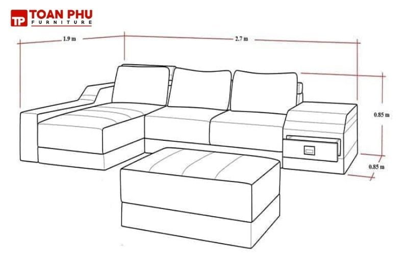 kích thước ghế sofa góc