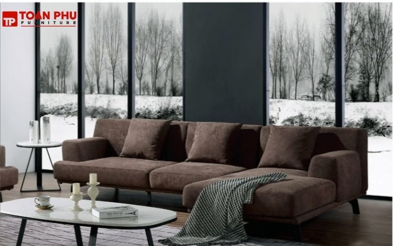 sofa đơn giản gỗ bọc vải