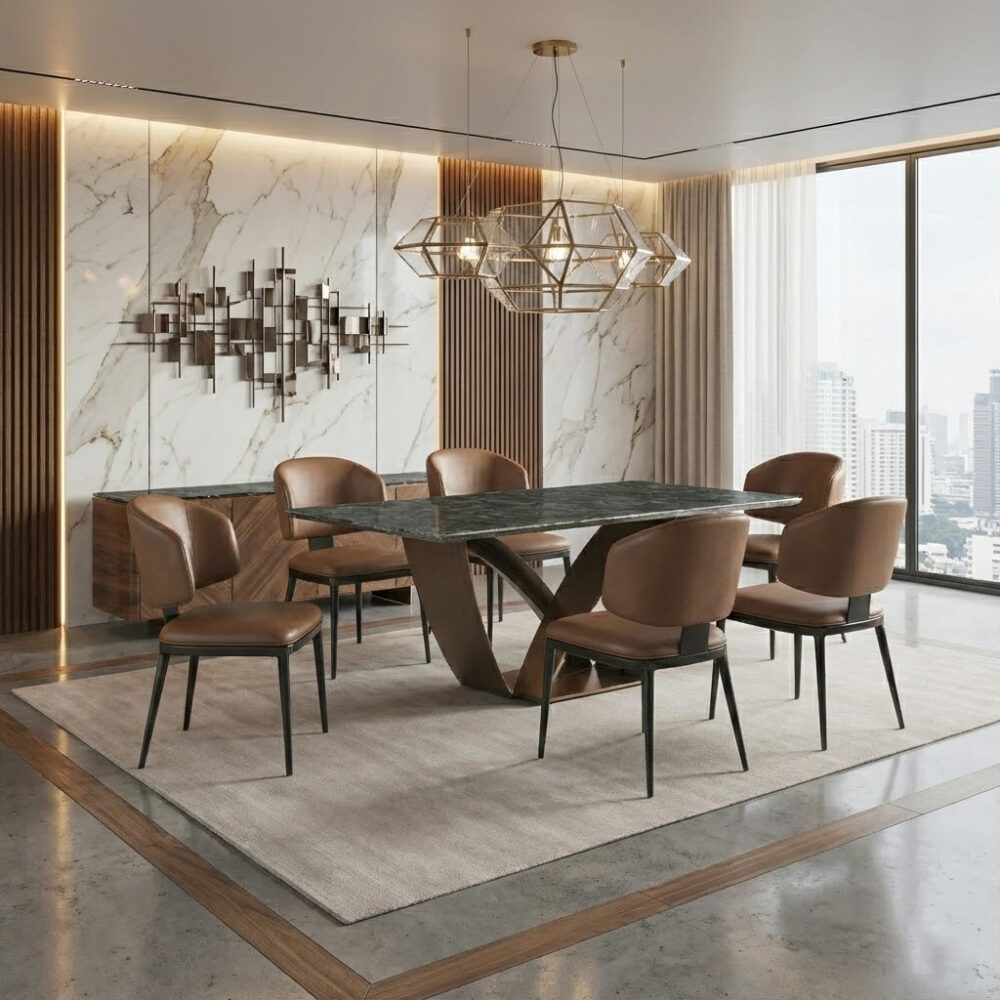 Bàn ăn đá marble D2412