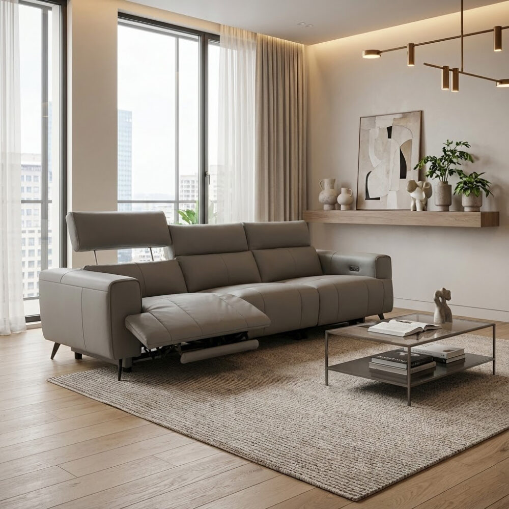 Sofa Da Bò Thư Giãn Chỉnh Điện 12100