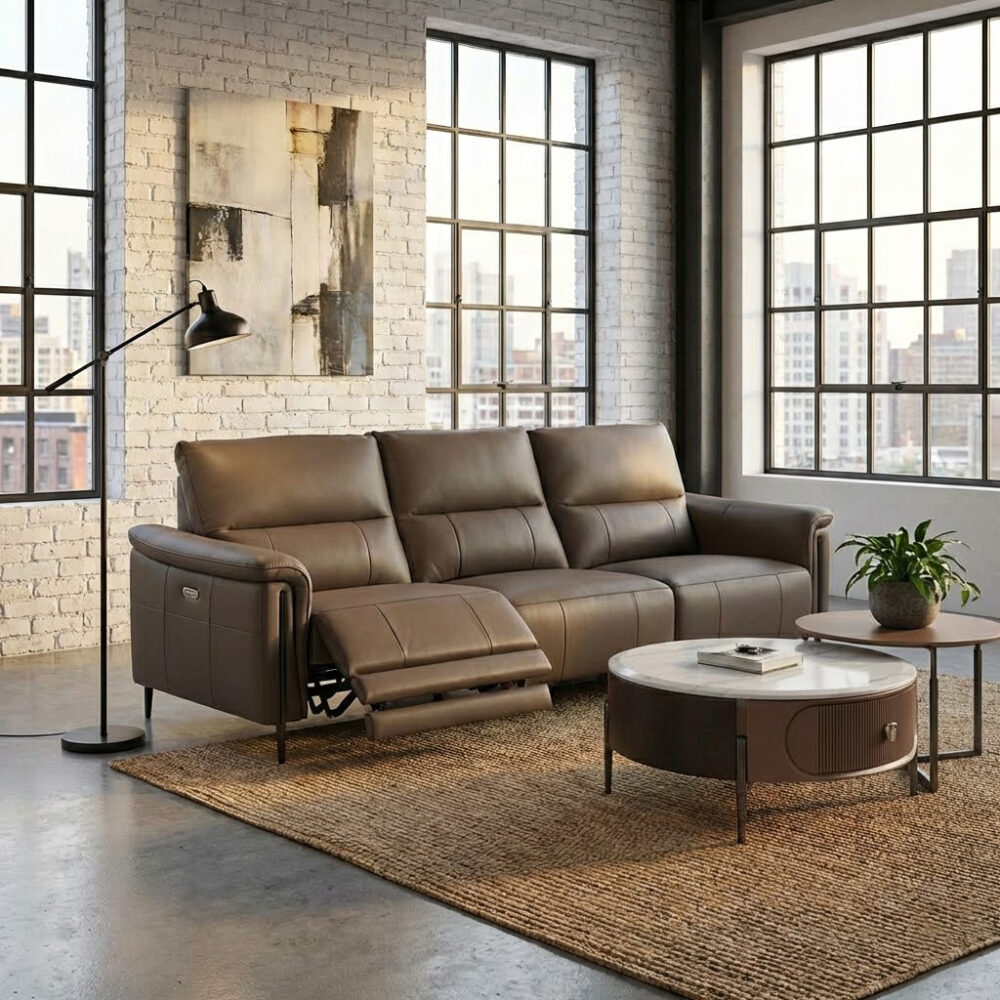 Sofa Da Bò Thư Giãn Chỉnh Điện 11303