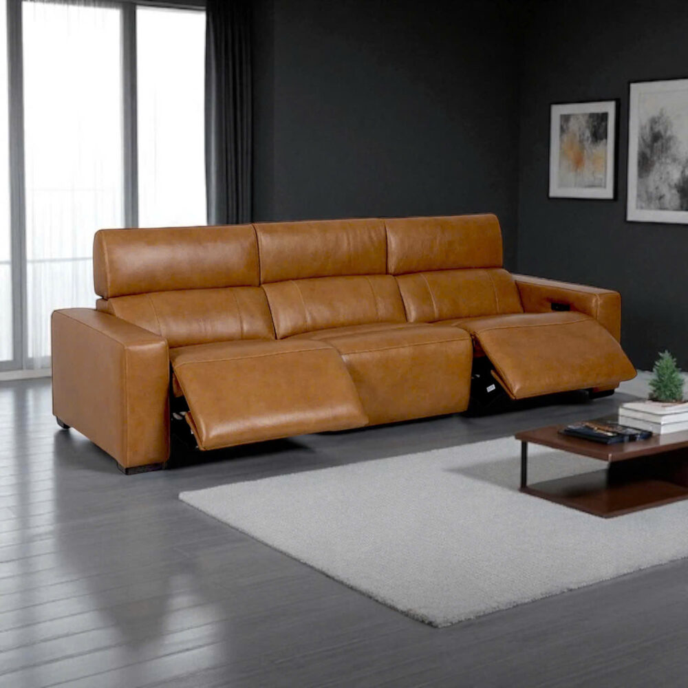 Sofa băng da bò thật chỉnh điện nhập khẩu 51191