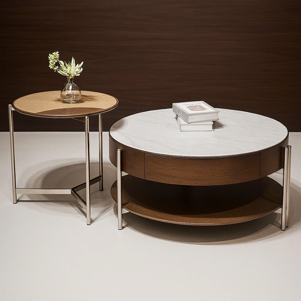 Bàn sofa tròn đôi A230