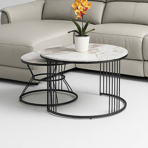 Bàn sofa tròn đôi Trống Cơm