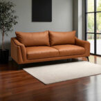 Sofa băng da microfiber XA-04 thiết kế hiện đại màu nâu