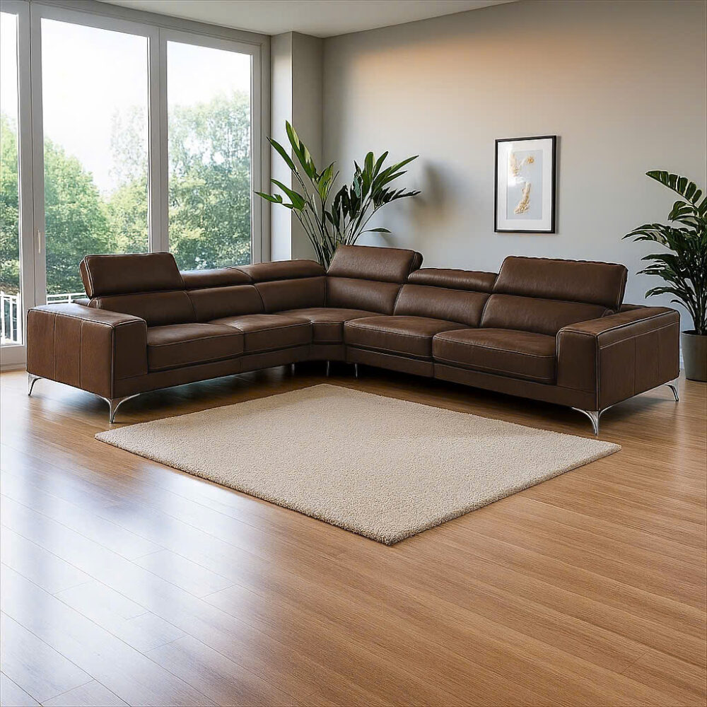 Sofa góc da bò thật chỉnh điện nhập khẩu 2773