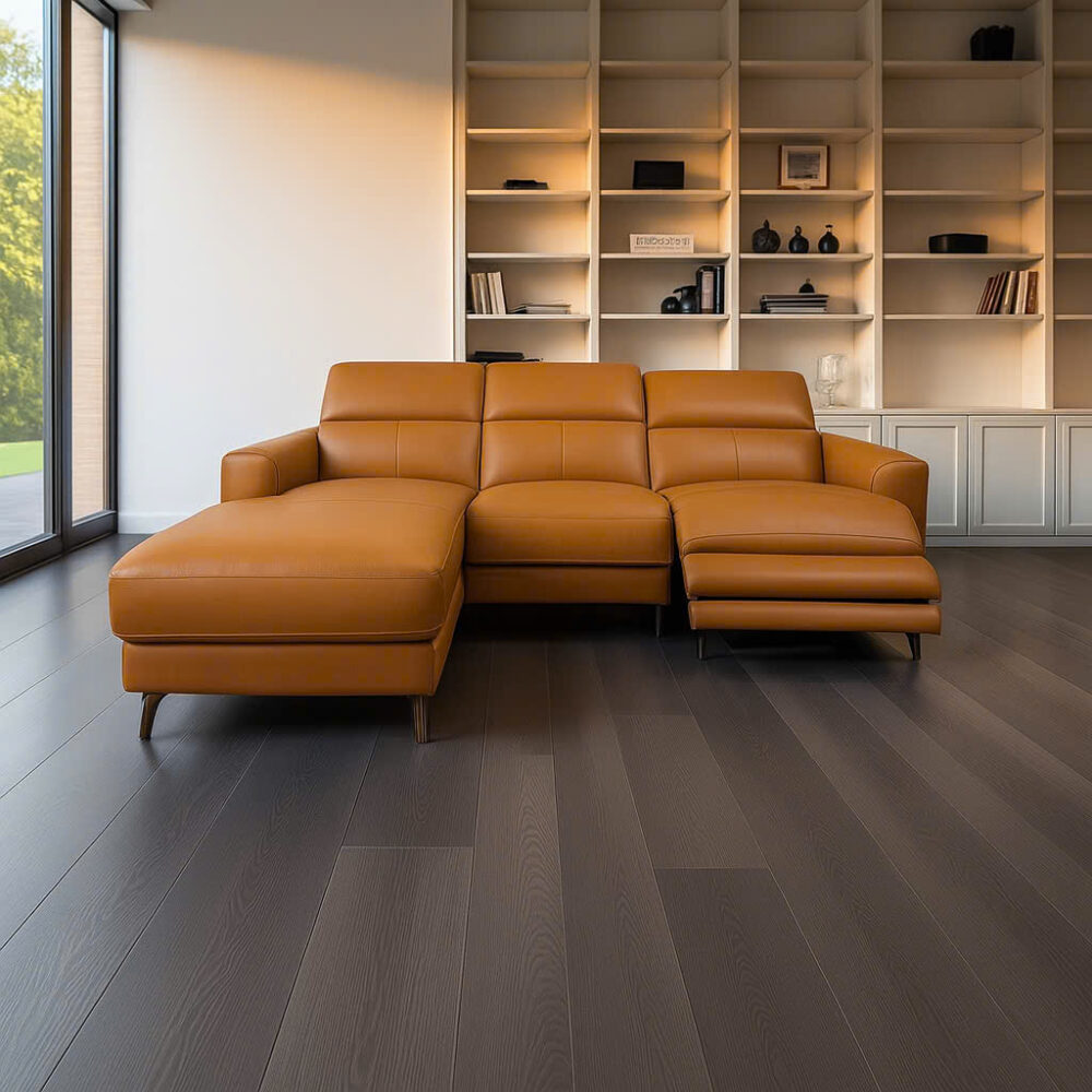 Sofa góc da bò thật chỉnh điện nhập khẩu 8391