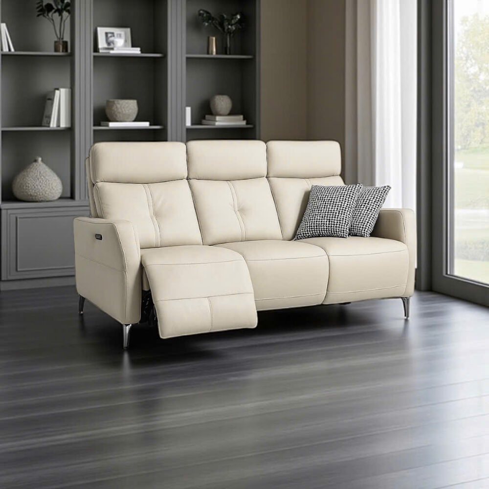 Sofa băng da bò thật chỉnh điện 6619