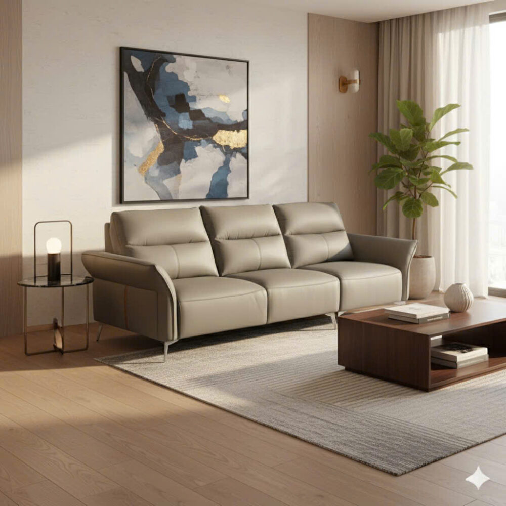 Sofa da microfiber chống trầy chỉnh điện Zen