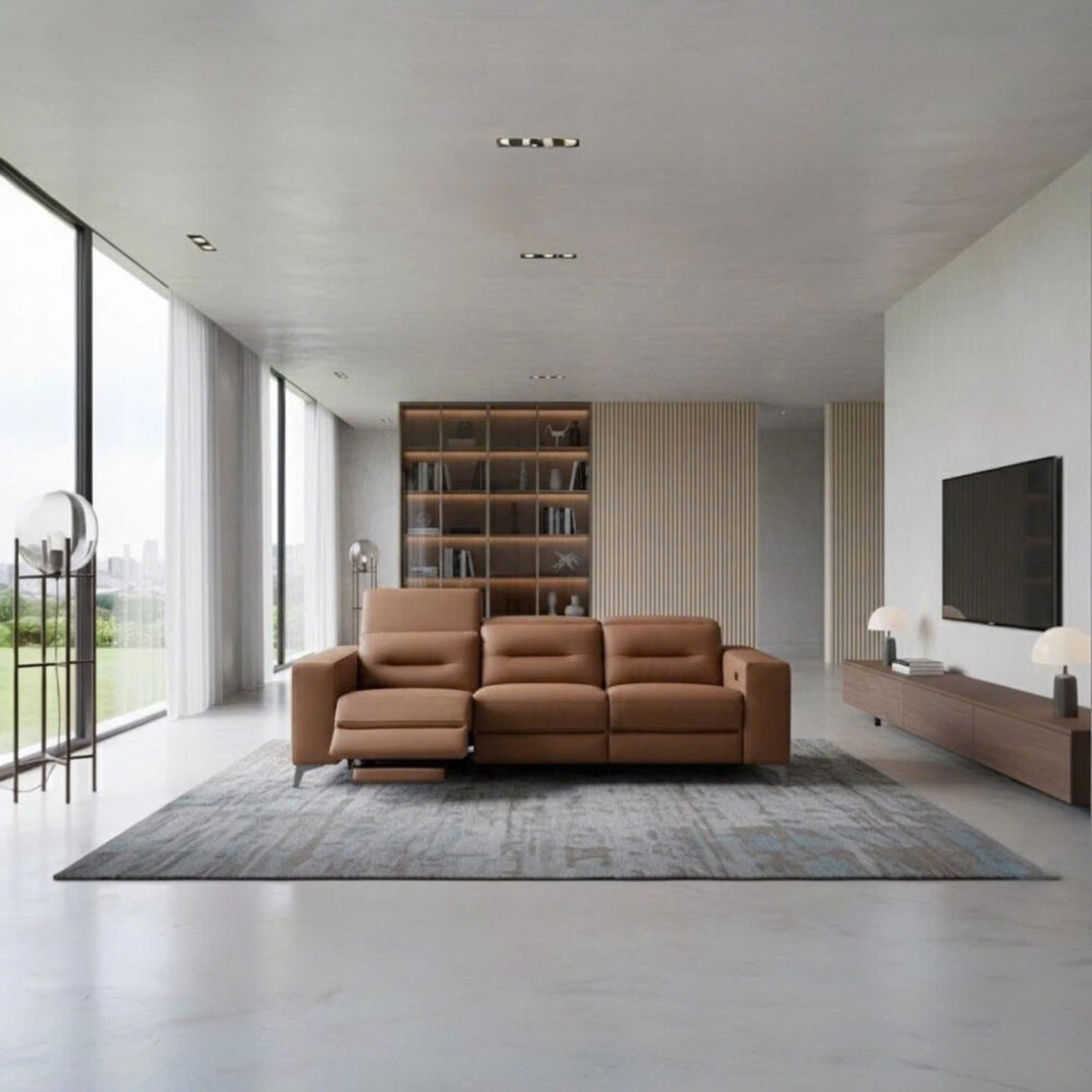 Sofa băng da bò thật chỉnh điện nhập khẩu 12117