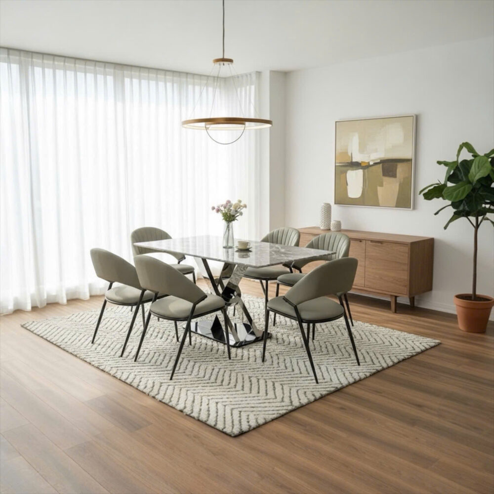 Bàn ăn mặt đá hiện đại 2060