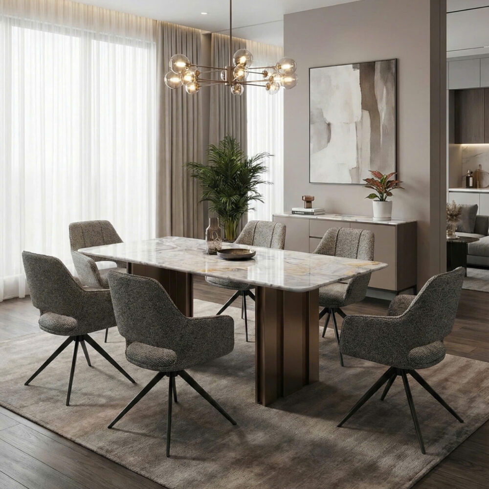 Bàn ăn mặt đá hiện đại MT858