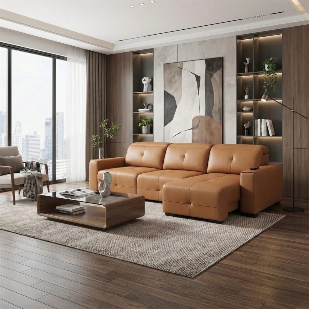 Sofa Da Bò Thư Giãn Chỉnh Điện 51330