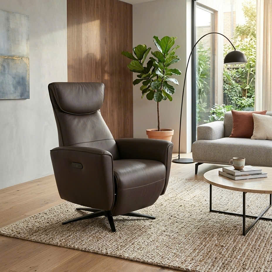 Ghế thư giãn da bò thật 6402