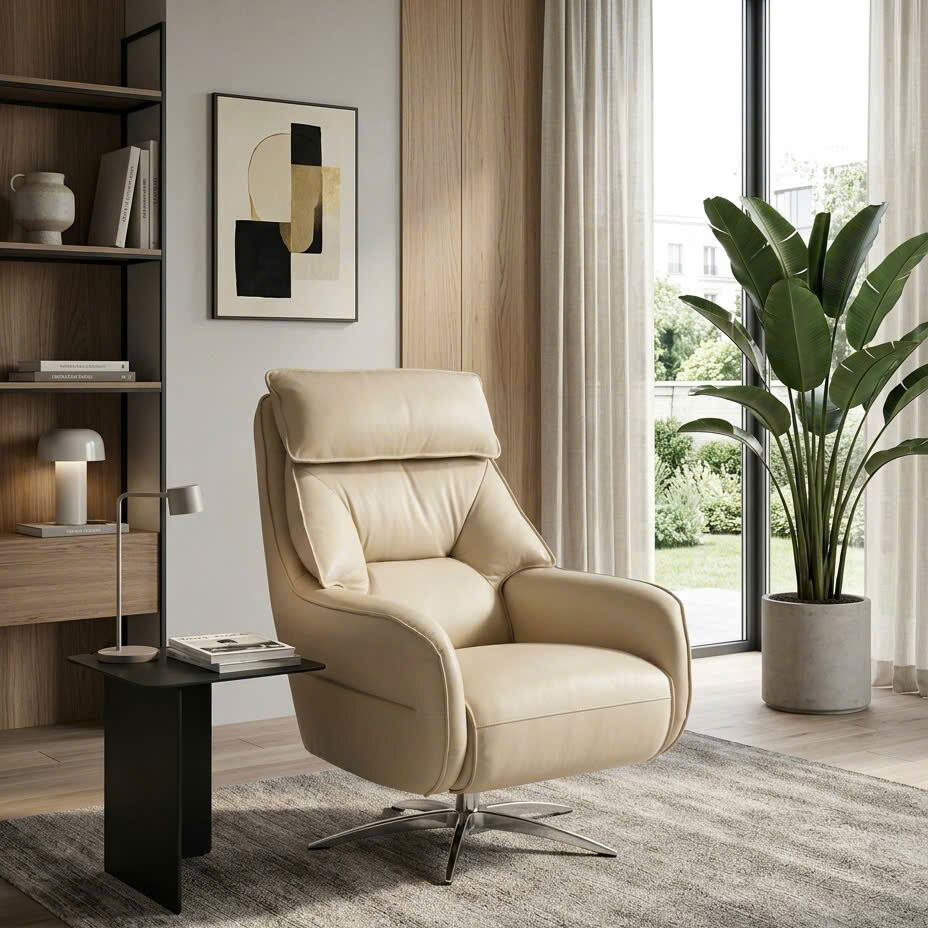 Ghế thư giãn da bò thật 6203